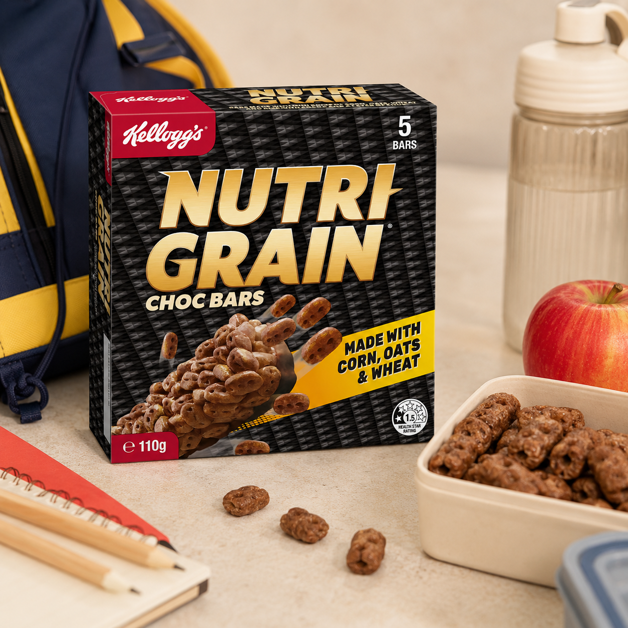 Kellogg's 巧克力穀物棒 5入