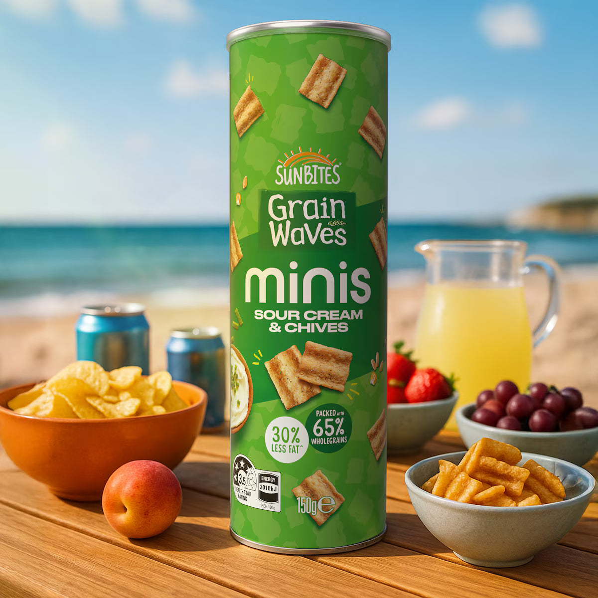 Sunbites Minis 酸奶香蔥全穀脆片(罐裝)