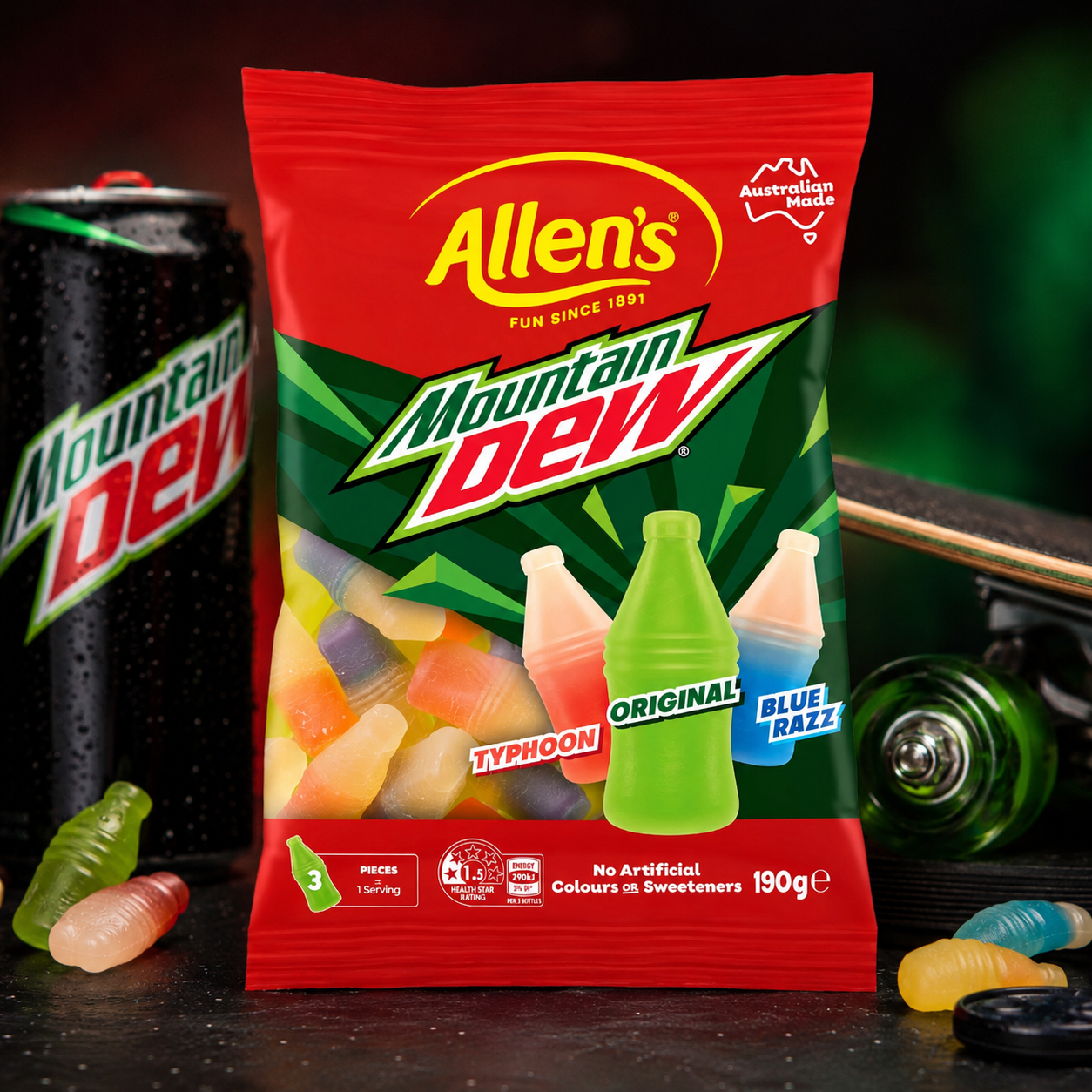Allen's Mountain Dew 經典汽水軟糖 190g
