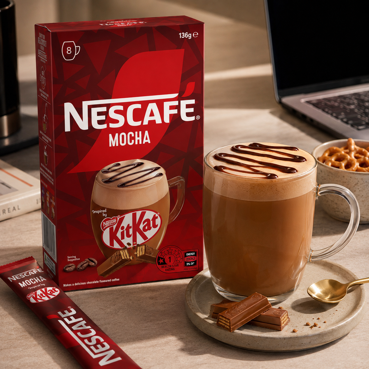 Nescafe × KitKat 摩卡咖啡即溶8入