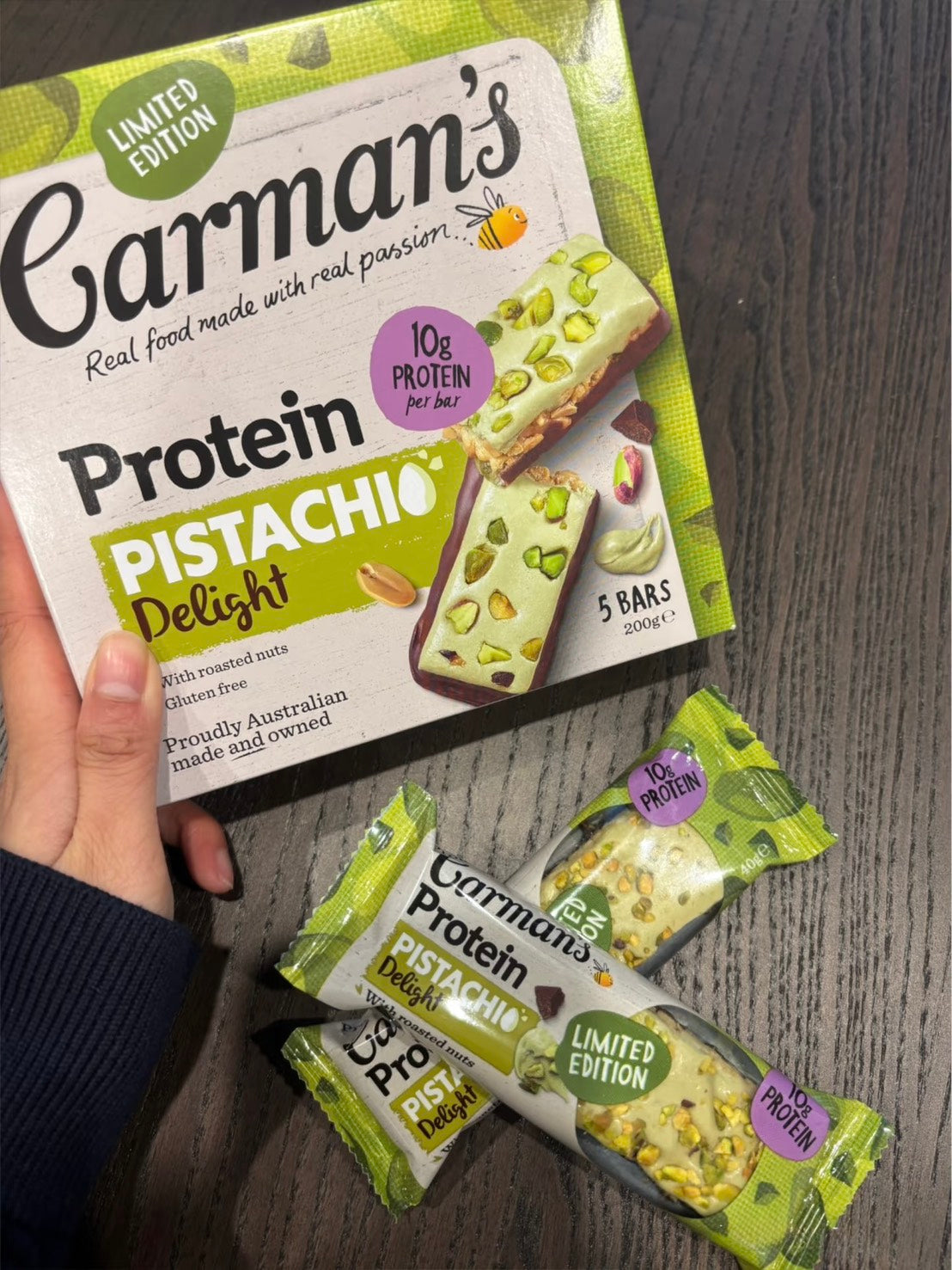 Carman’s 開心果蛋白棒 5入組