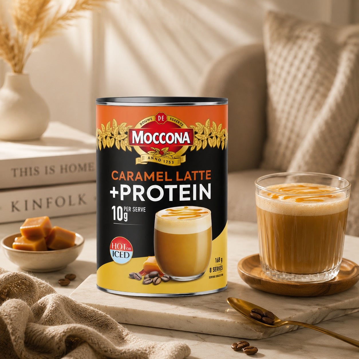 Moccona 焦糖拿鐵蛋白咖啡 168g