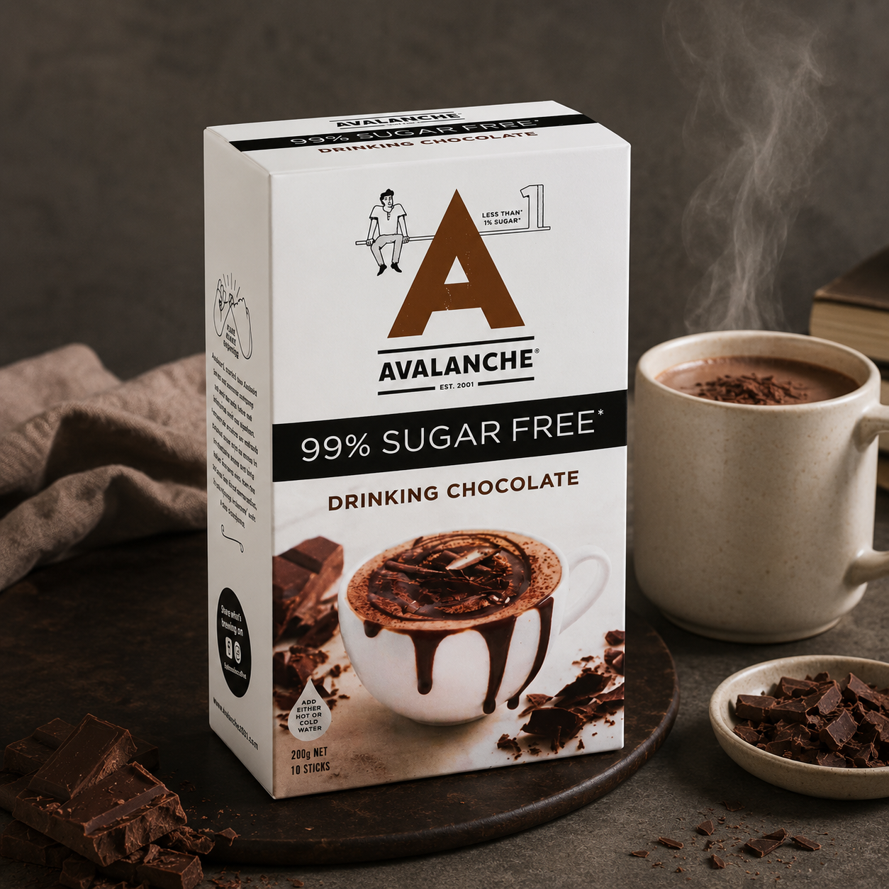 Avalanche 99% 無糖熱巧克力即溶飲 10入