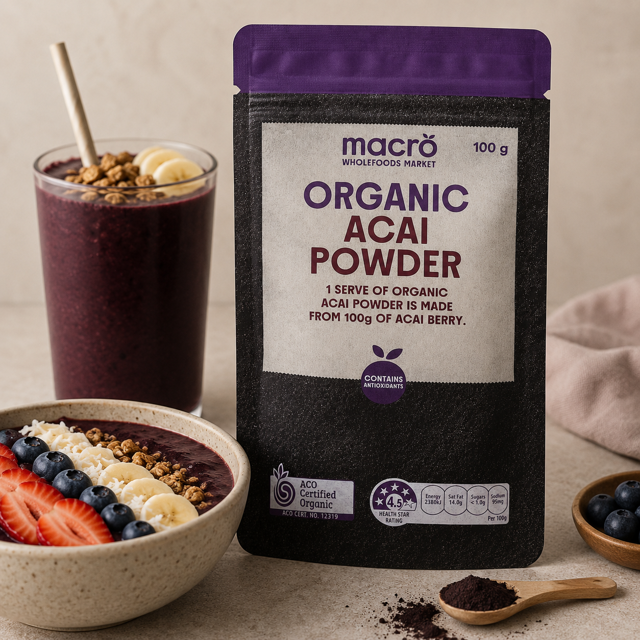 Macro Organic 巴西莓果粉 100g